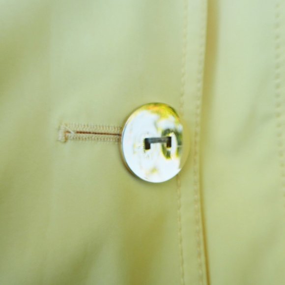 Worth New York Designer Yellow Trench Coat Double Breasted Belted Back Cape USA - Picture 6 of 14